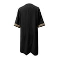 thumbnail image 5 of Wycnly Formal Dresses for Women Casual Solid Lace Trim Plus Size Cotton Line Knee-Length Dresses Elbow-Length V-Neck Plain 2024 Summer Midi Dress Black XXL, 5 of 5