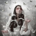 thumbnail image 2 of Murakami, Kiyo 20x20 White Modern Wood Framed Museum Art Print Titled - Goddess of Origami, 2 of 4