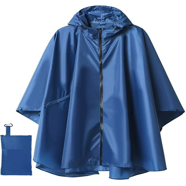 LEEYNEER Poncho Imperméable à Capuche pour Adultes Femmes avec Poches