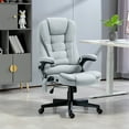 thumbnail image 6 of Office Chairs HOMCOM 6 Point Vibrating Massage Office Chair with Heat, Linen High Back Executive Office Chair with Reclining Backrest, Padded Armrests and Remote, Light Gray,Ergonomic Office Chairs, 6 of 8
