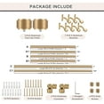 thumbnail image 3 of Bay Window Curtain Rod Set 1 Inch Diameter, Warm Gold Finish, Adjustable 36-72 Inch Center Rod with 20-36 Inch Side Rods, Aluminum End Caps, Easy Install Window Rod Set, 3 of 5