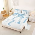 thumbnail image 2 of Erosebridal Blue Bowknot Queen Sheet Sets for Girls, Monogrammed T Bed Set, 4pcs, 1 Flat Sheet, 1 Fitted Sheet and 2 Pillowcases, 2 of 5