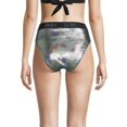 thumbnail image 4 of DKNY Women's Standard High Waisted Full Coverage Bikini Bottom, Black Multi Medium, 4 of 4