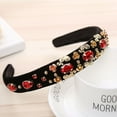 thumbnail image 6 of Women Wide Headband Luxury Rhinestone Pearl Decoration Hair Hoop Banquet Prom Party Vintage Headband, 6 of 8