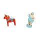 thumbnail image 1 of Adorno coleccionable sueco: Figurita de caballo Dalecarlian, escultura animal y muñeca de resina de mujer en la playa, estatua de dama, colección de a, 1 of 8