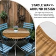 thumbnail image 5 of Farmhouse Yellow Brown Fitted Tablecloth with Elastic Edged, Round Table Cloth for Dining Table, Vintage Wooden Striped Waterproof Oil Proof Table Cover for Indoor Outdoor 45"-54", 5 of 8