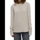 thumbnail image 1 of Camiseta de Larga A Rayas para Mujer, Cuello Redondo, Corte Holgado Albaricoque M, 1 of 10