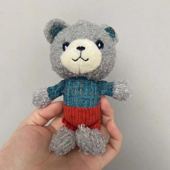 Children Gift Cute Schoolbag Accessories Ornament Animal Stuffed Toys Car Key Holder Bear Key Chain Bunny Plush Keyring Key Ring Rainbow Rabbit Plush Keychain F