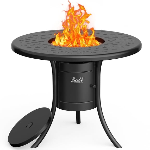 BALI OUTDOORS Dual 1-Pound Propane Fire Pit Table for Outside Patio, 26Inch Black