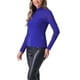 thumbnail image 4 of INSPIRAR CHIC Blusa de fiesta de manga larga semi transparente brillante para mujer M azul real, 4 of 6