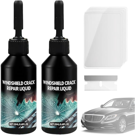 Windshield Crack Repair Kit, 2026 New Cracks Gone Glass Repair Kit, Chips and Cracks Car Glass Repair Kit, Cracks Gone Glass Kit Automotive Windscreen Tool (2set)