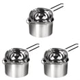 thumbnail image 1 of Lot de 6 Chaudières Doubles en Acier Inoxydable, Poignée Résistante à la Chaleur Capacité 2 Tasses, Coussinet Universel,6 x Casserole,Argent, 1 of 8
