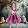 thumbnail image 6 of shqvo Halloween Dress for Girls Skeleton Lace Tutu Suspenders Skirt &Headdress, Flower Decoration Stage Performance Clothes, 6 of 9