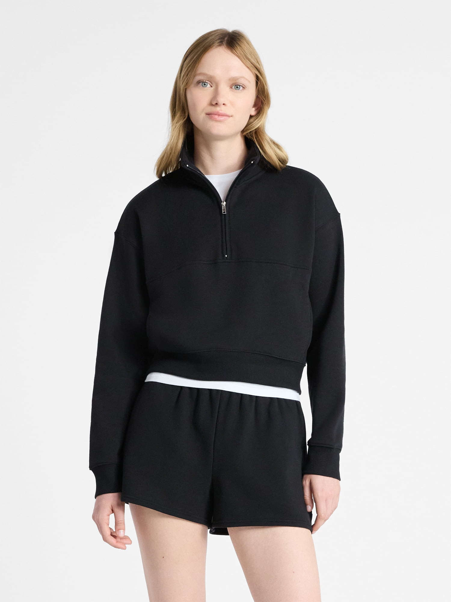 No Boundaries Fleece Half Zip Pullover, Women's - Walmart.com