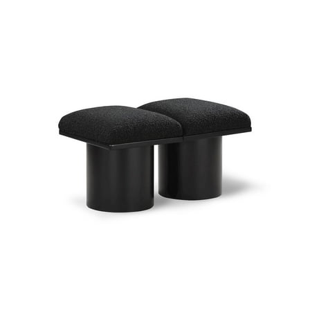 Meridian Furniture Pavilion Black Boucle Fabric Bench