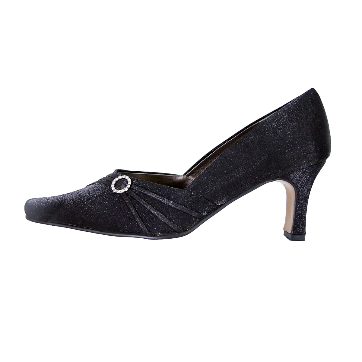 FLORAL Chantelle Women's Wide Width Classic Elegant Trendy Comfort Slingback Dress Pumps BLACK 6.5
