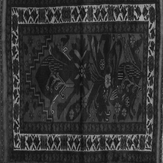 Ahgly Company Indoor Square Persian Gray Traditional Area Rugs, 7' Square