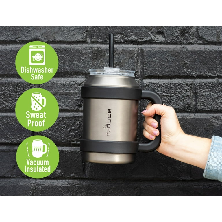 Buy Reduce 50 oz Mug Tumbler with Handle and Straw - Stainless Steel with  Sip-It-Your-Way Lid - Keeps Water Cold up to 36 Hours - Sweat Proof,  Dishwasher Safe, BPA Free 