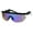 Black Teal Mirror, variant on Robotic Flat Top Half Rim Lightening Bolt Arm Shield Sunglasses Black Blue Mirror