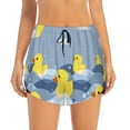 thumbnail image 2 of Daiia ducklings swim on the sea waves Pattern Women's 2 in 1 Running Shorts - Lightweight Athletic Workout Gym Yoga Shorts Liner with Phone Pockets-X-Large, 2 of 7