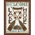 thumbnail image 2 of Shamp, Cindy 19x24 Black Ornate Wood Framed with Double Matting Museum Art Print Titled - Lake House Welcome, 2 of 4