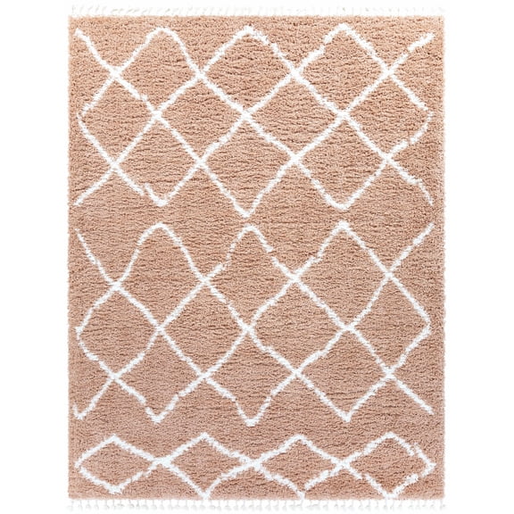BoutiqueRugs Hornsby Bohemian, Transitional Area Rug - Dusty Pink, White, Off White - 5'3" x 7'3"