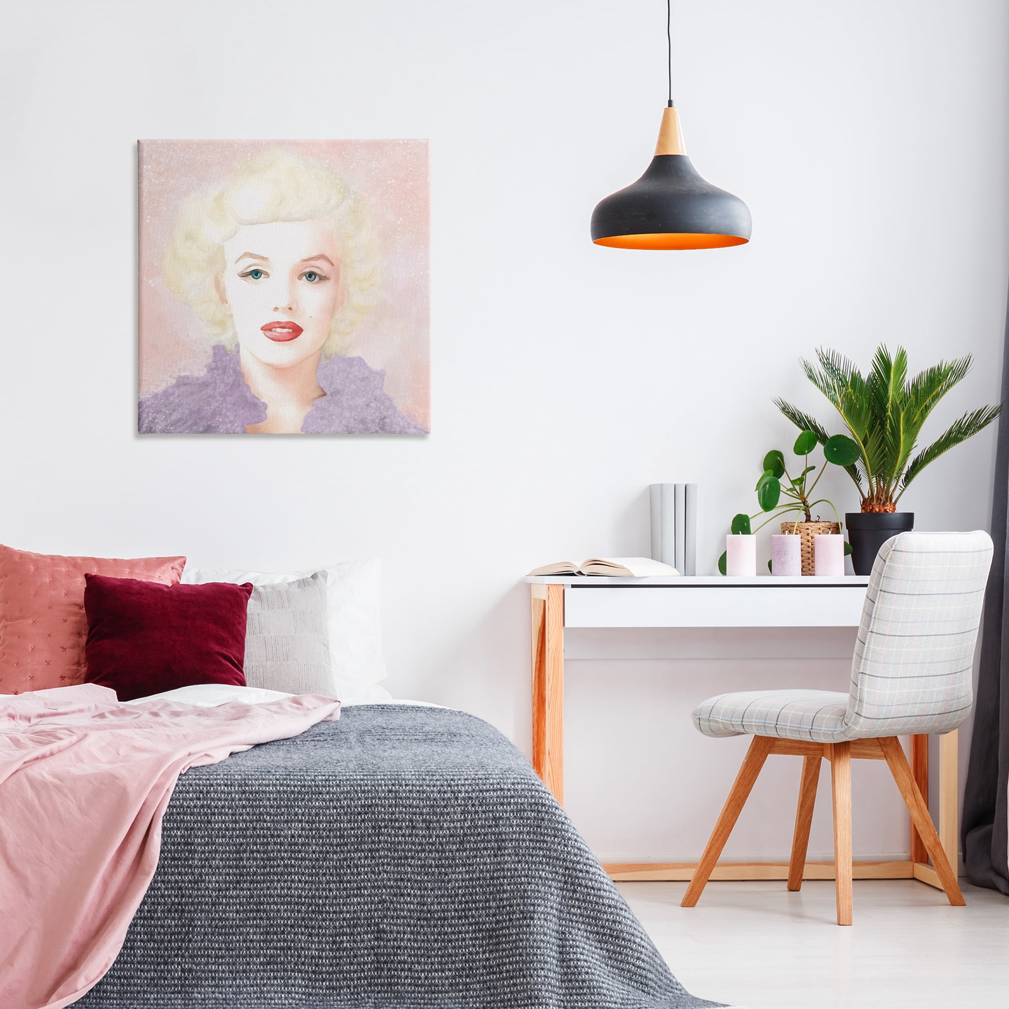 Stupell Industries Pastel Marilyn Portrait People Painting Wrapped Canvas Art Print Wall Art, 30 x 30