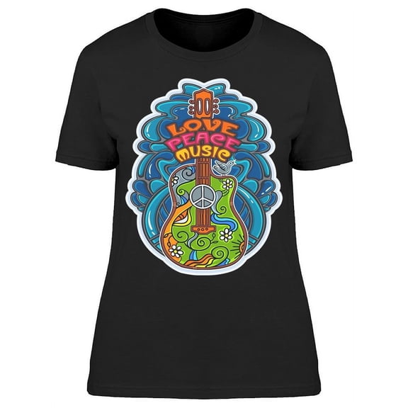 Love, Peace, Music. T-Shirt Women -Image by Shutterstock, Female Large
