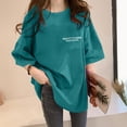 thumbnail image 2 of Women Casual Daily T-Shirts Round Neck Short Sleeve Loose Tee Tops, 2 of 4