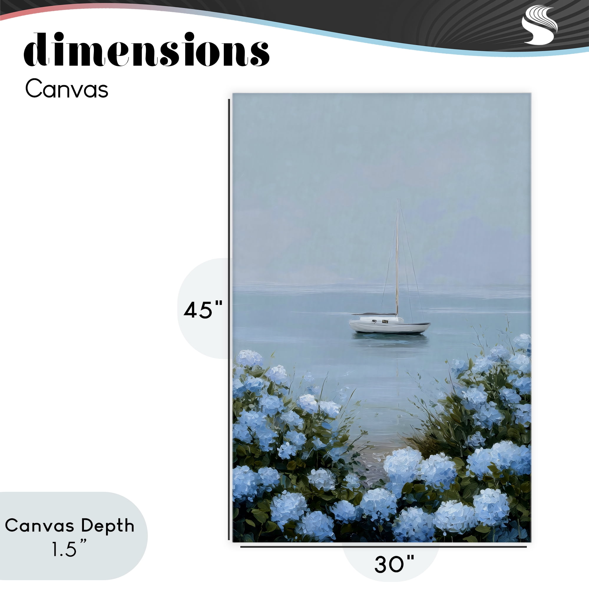 Stupell Industries Yacht in Floral Bay Canvas Wall Art, design by Petal Prints Design