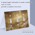 thumbnail image 4 of Haosy Light Switch Cover Plate 3 Gang Electrical Outlet Covers Golden Galaxy Decorate Wall Plate 4.56”x4.48”, 4 of 8