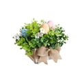 thumbnail image 2 of AURIGATE Easter Rustic Table Centerpiece, Artificial Greenery with Pastel Easter Eggs & Burlap Bow, Spring Wood Box Decor for Home Party Kitchen Dining Table, 2 of 6