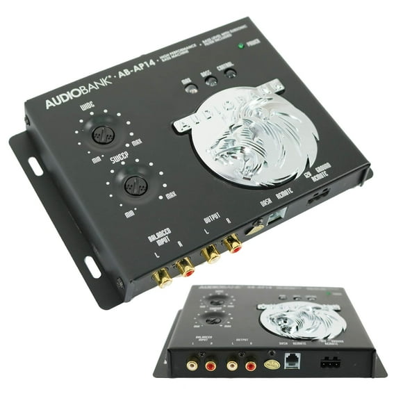 Audiobank 1/2 Din Audio de Voiture Numérique Haute Performance Machine de Contrôle des Basses Incluant Processeur de Basses, Maximiseur de Basses & Restauration Sonore pour Subwoofer avec Bouton de Basses (AB-AP14)