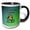 Black/White, variant on 3drose, on the Second Day of Christmas Two Turtle Doves, 15oz Two-tone Green Mug