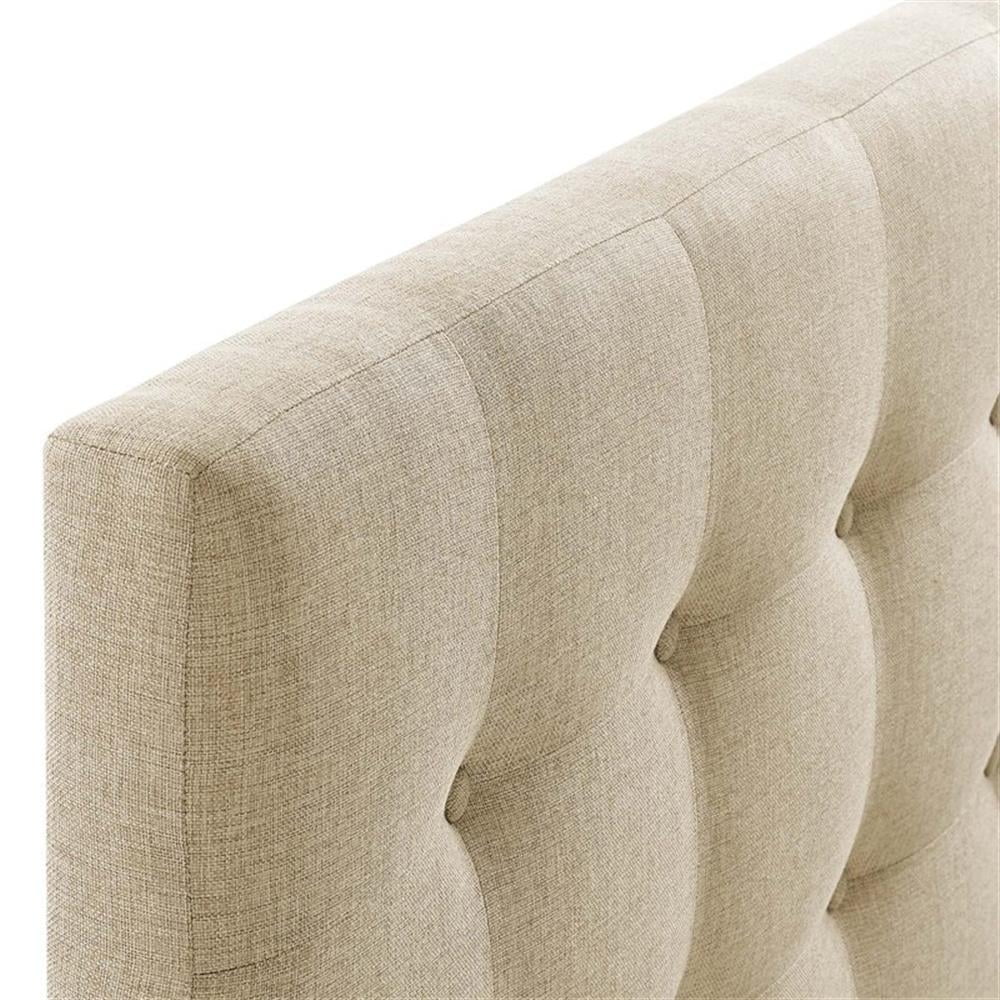 Hawthorne Collections Polyester Upholstered Beige Headboard Panel King Tufted 78.5"W x 22.5"H x 3.5"D