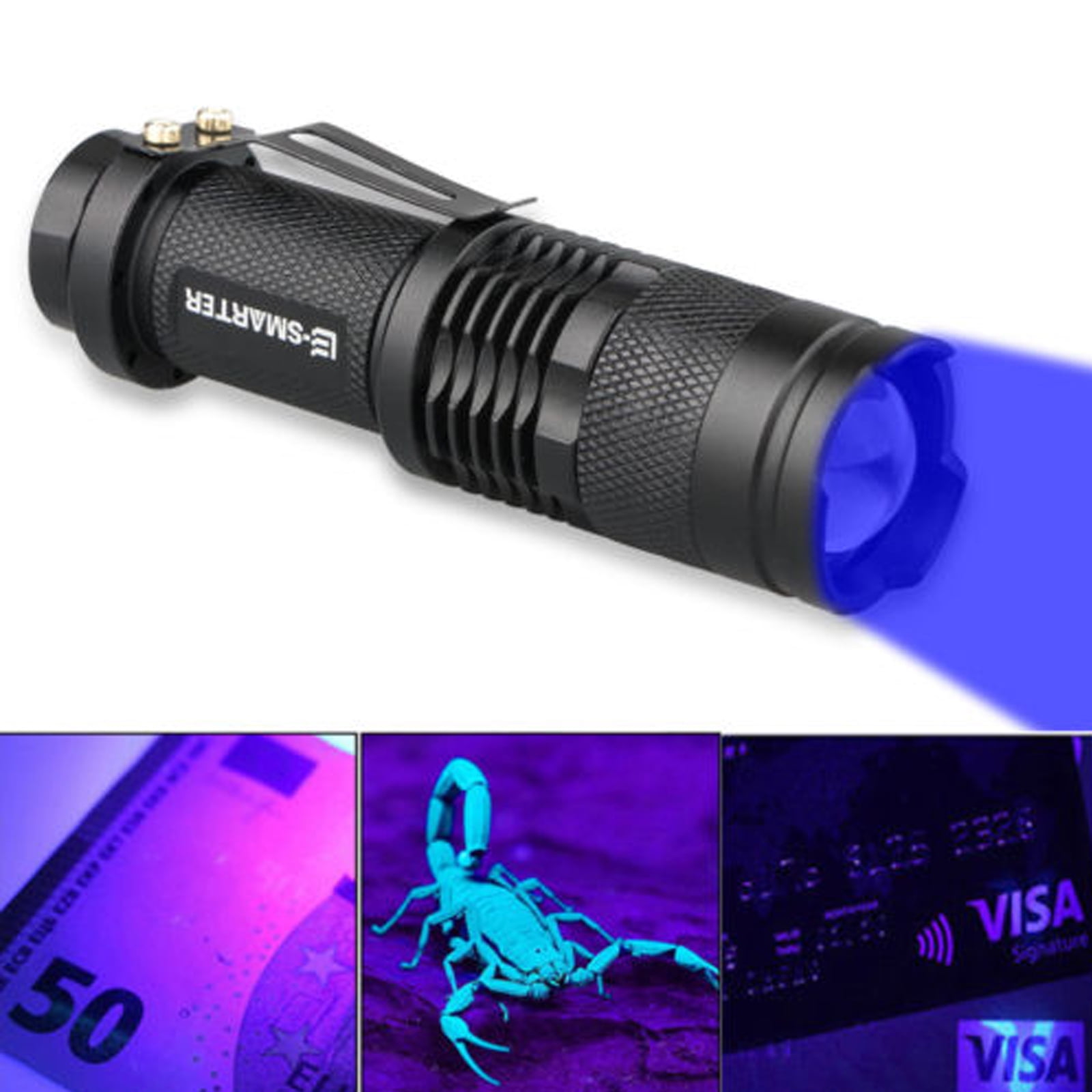 EEEKit Handheld UV Flashlight LED Tactical Flashlight Handheld Black Light Flashlight