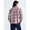 thumbnail image 3 of Scoop Women's and Women's Plus Plaid Bow Shirt, Sizes XS-4X, 3 of 5