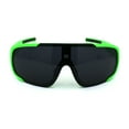 thumbnail image 2 of Kush Mens Exposed Lens Racer Shield Plastic Sport Sunglasses Green, 2 of 4
