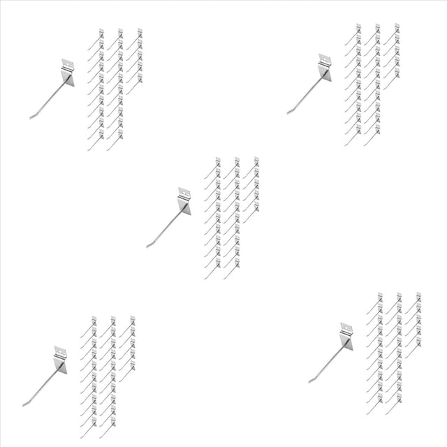 125 x Single Hook Pin Shop Display Fitting Hanger 100mm,125 x Slatwall Hooks,Silver