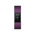 thumbnail image 2 of Fitbit Charge 2 - Silver - activity tracker with band - plum - band size: S - monochrome - Bluetooth - 1.13 oz - silver, 2 of 3