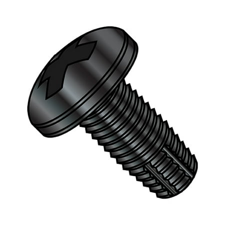 

6-32X3/4 Phillips Pan Thread Cutting Screw Type F Fully Threaded Black Zinc (Pack Qty 10 000) BC-0612FPPBZ