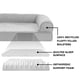 thumbnail image 4 of Furhaven Cama ortopédica para perros grandes con refuerzos extraíbles y funda lavable, para perros de hasta 95 libras - Sofá acolchado - Gris plateado, Jumbo/XL, 4 of 5