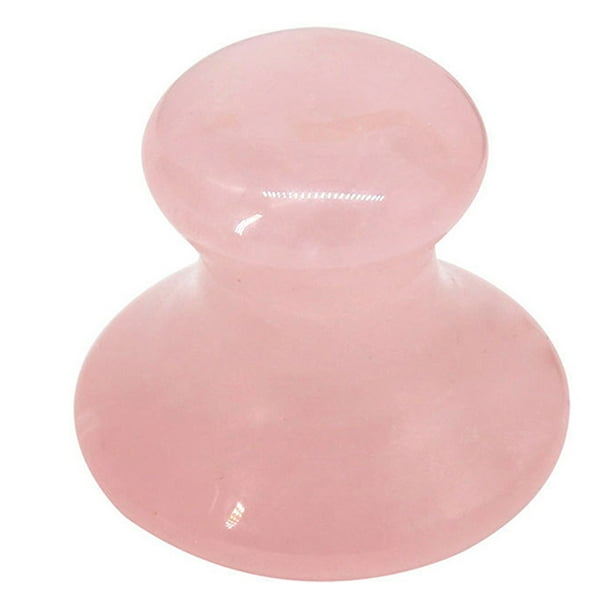 ColoMX Masajeador facial de cuarzo rosa con forma de hongo, masajeador de jade Gua Sha, herramienta Gua Sha para el cuidado de los ojos y la piel, para uso en spas y salones de belleza en casa.