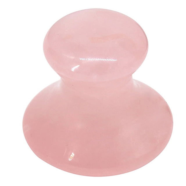 ColoMX Masajeador facial de cuarzo rosa con forma de hongo, masajeador de jade Gua Sha, herramienta Gua Sha para el cuidado de los ojos y la piel, para uso en spas y salones de belleza en casa.