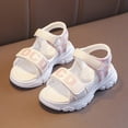 thumbnail image 6 of kpoplk Girls Open Toe Princess Flat Sandals Flower Dress Shoes Little Kid Summer Flats(Pink,13), 6 of 9