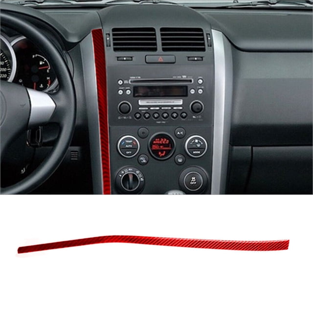 Real Bright Soft Car Interior Carbon Fiber Sticker DecorationRed Carbon Fiber Left Of Center Console Side Cover For Suzuki Grand VitaraAuto Car Protection Interior Accessories