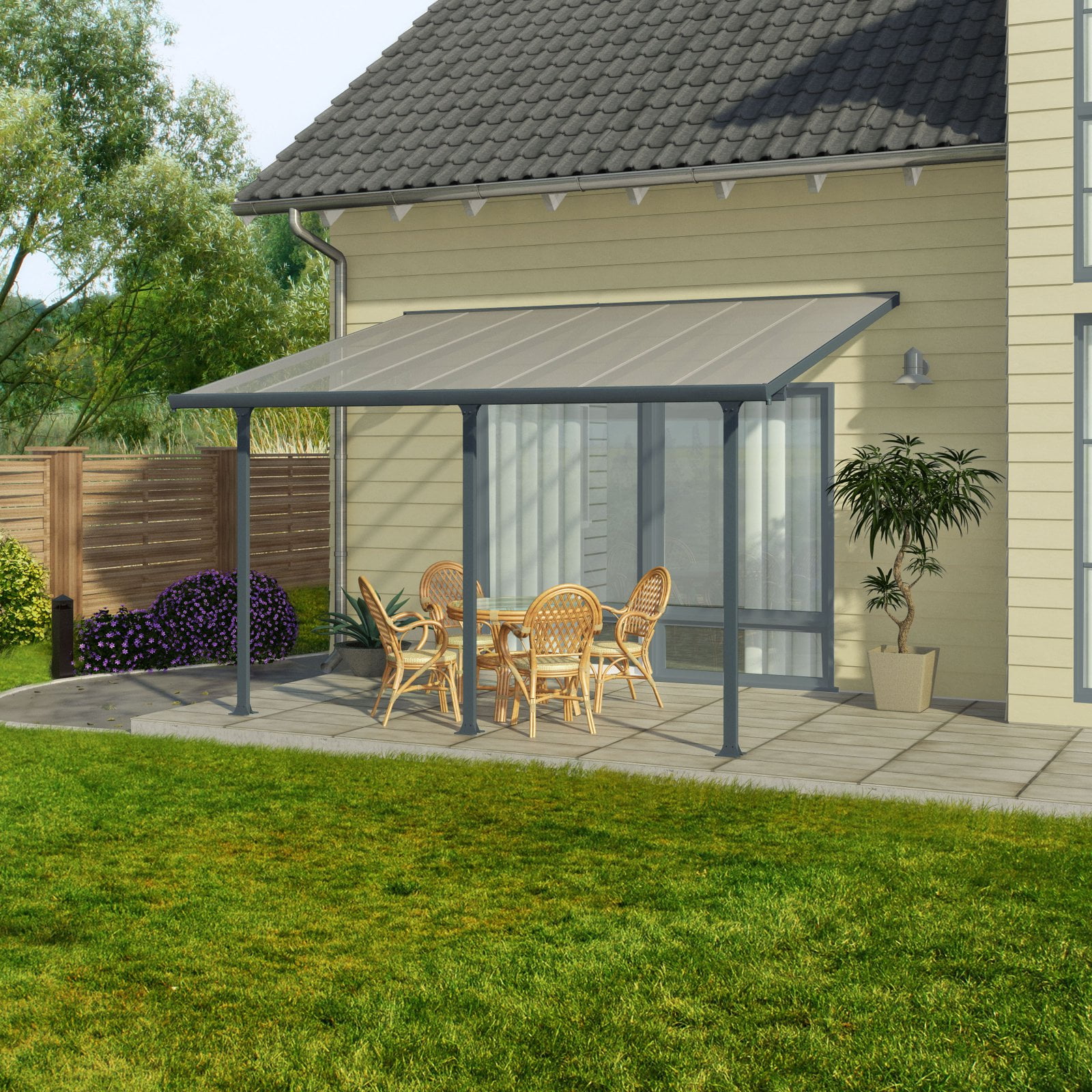 Palram Feria 14" x 10" Patio Cover, Gray - Walmart.com