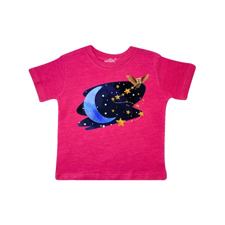 

Inktastic Owl Decorating the Night with Moon and Stars Gift Toddler Boy or Toddler Girl T-Shirt