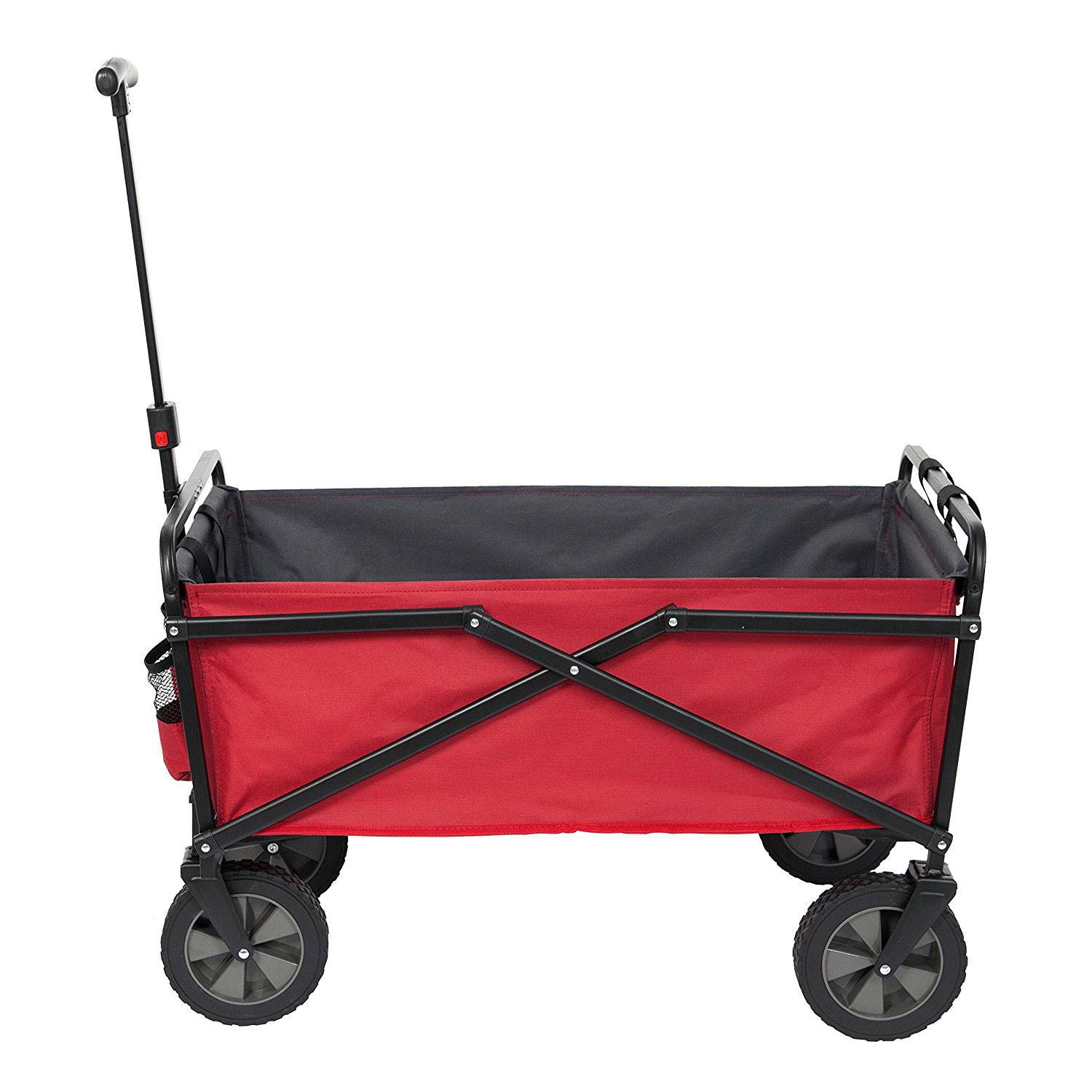 Seina Collapsible Steel Frame Folding Utility Wagon Garden Cart, Red (2