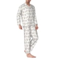 thumbnail image 2 of Uemuo Cartoon Elephant and Heart Pattern 2-Piece Loungewear Set - Men’s Soft Sleepwear, Cozy Winter PJs, Comfy Sleep Set-Medium, 2 of 7